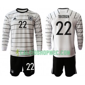 Germania TER STEGEN 22 Bambino Maglia Prima Euro 2020 Manica Lunga (+ Pantaloncini)